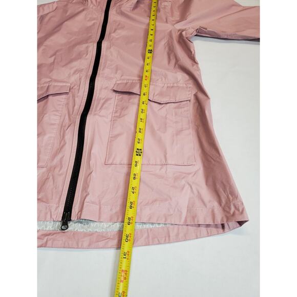 Marmot Womens Medium Pink Raincoat Lightweight Jacket Hood Longer Length - Picture 11 of 12